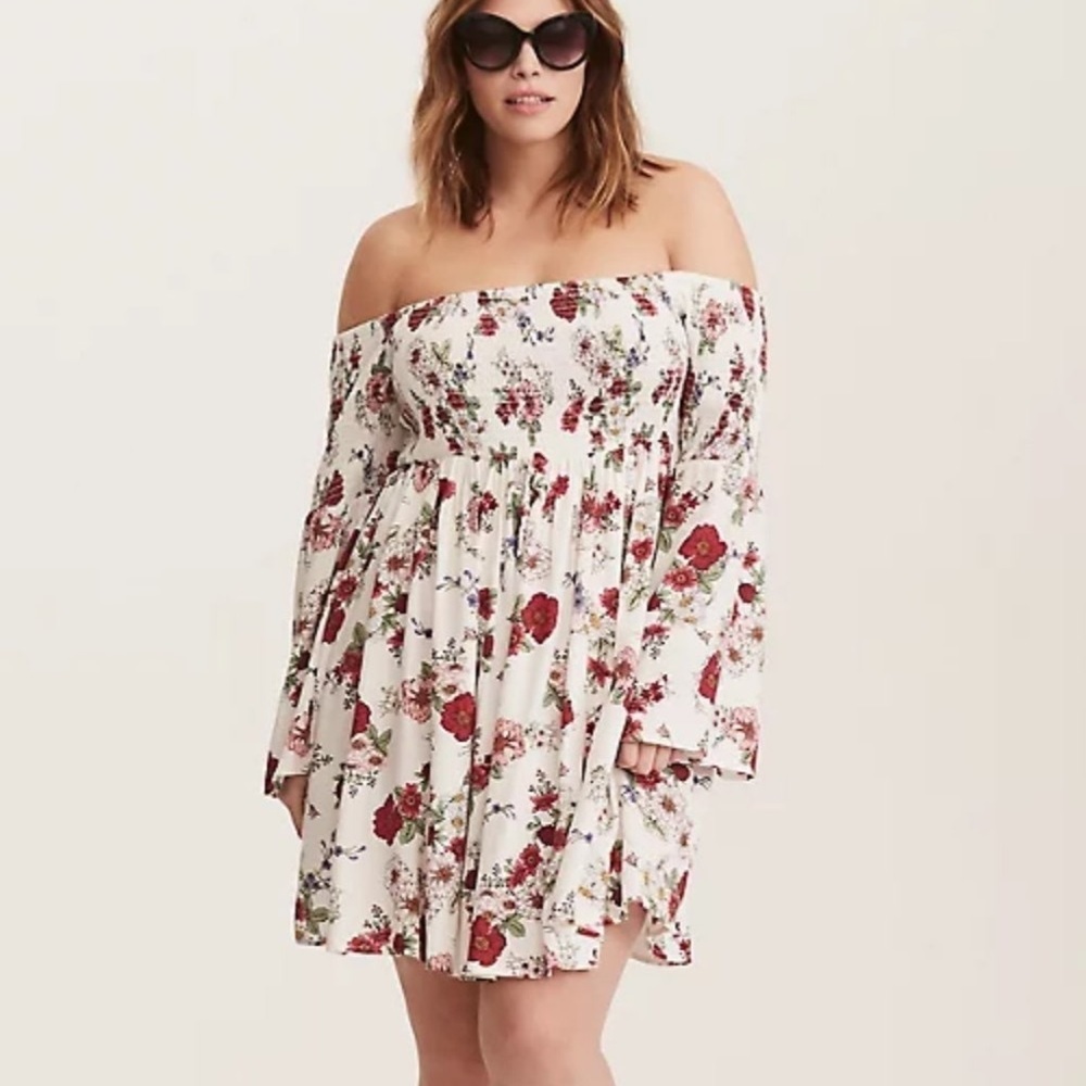 Torrid Floral Challis Smock Dress